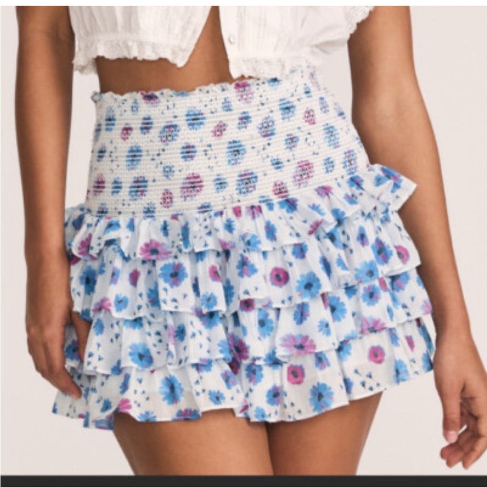 LoveShackFancy Floral Ruffle Skirt